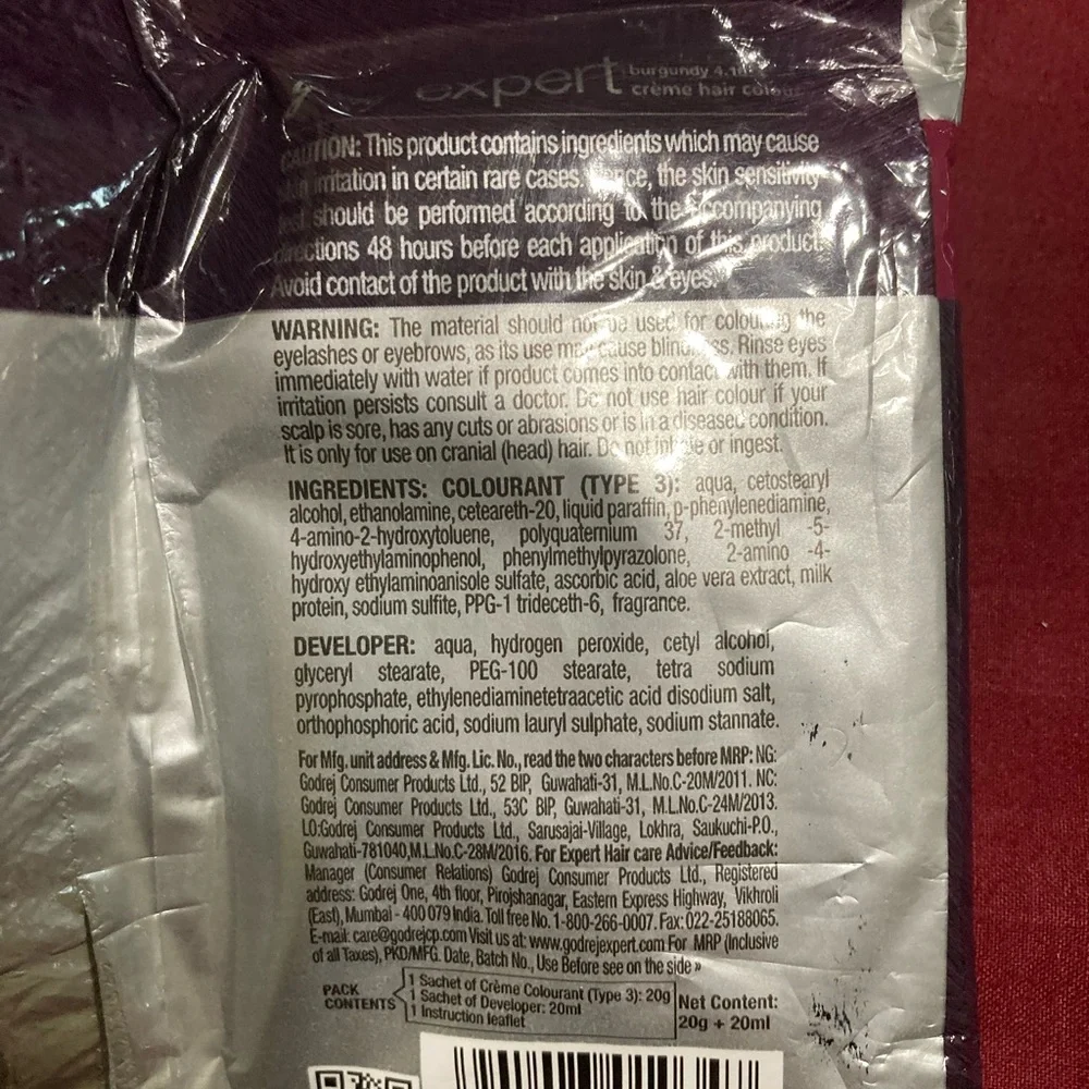 Lot of 5 New Sealed Godrej Hair Color-Burgundy